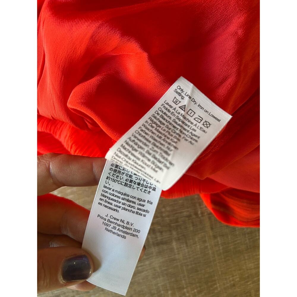 J Crew Gwyneth Cupro Slip Midi Skirt Womens L Pink Red Sheer NWT - Picture 4 of 12